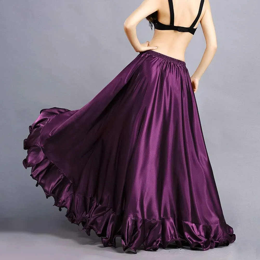 ROYAL SMEELA Belly Dance Costume for Women Belly Dancing Skirts Slit Ruffle Maxi Skirt Dance Dress Bellydance Dancer Outfit