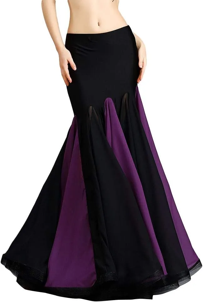 ROYAL SMEELA Belly Dance Costume for Women Chiffon Belly Dancing Skirts Maxi Fishtail Skirt Ruffle Mermaid Skirt Dress Outfit