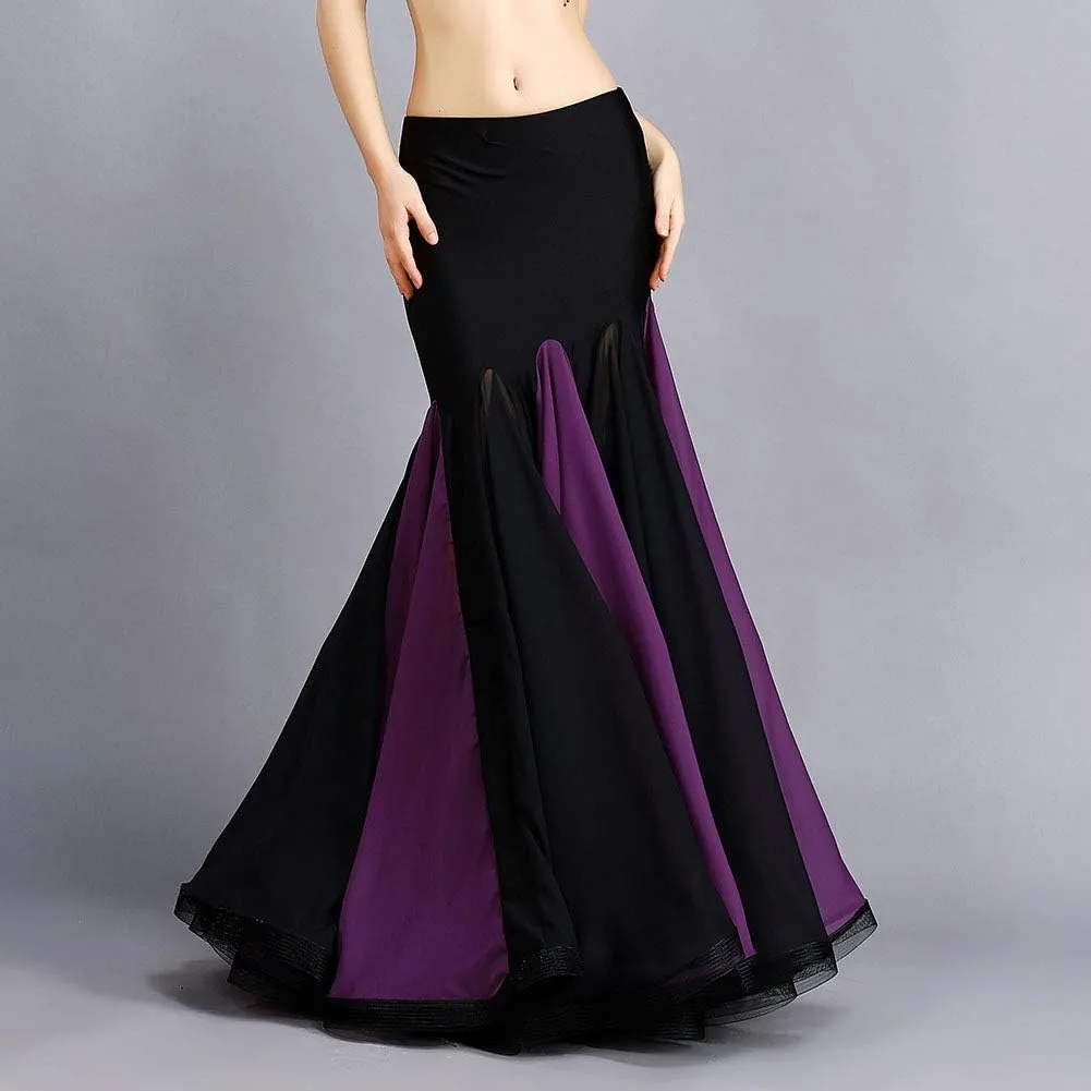ROYAL SMEELA Belly Dance Costume for Women Chiffon Belly Dancing Skirts Maxi Fishtail Skirt Ruffle Mermaid Skirt Dress Outfit