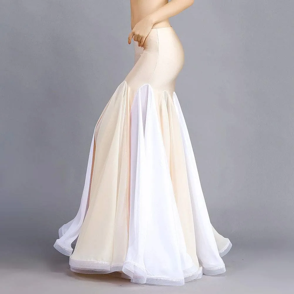 ROYAL SMEELA Belly Dance Costume for Women Chiffon Belly Dancing Skirts Maxi Fishtail Skirt Ruffle Mermaid Skirt Dress Outfit