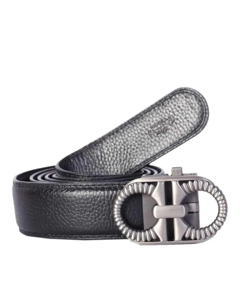 Salvatore Ferragamo Palazzo Leather Buckle Grey Belt