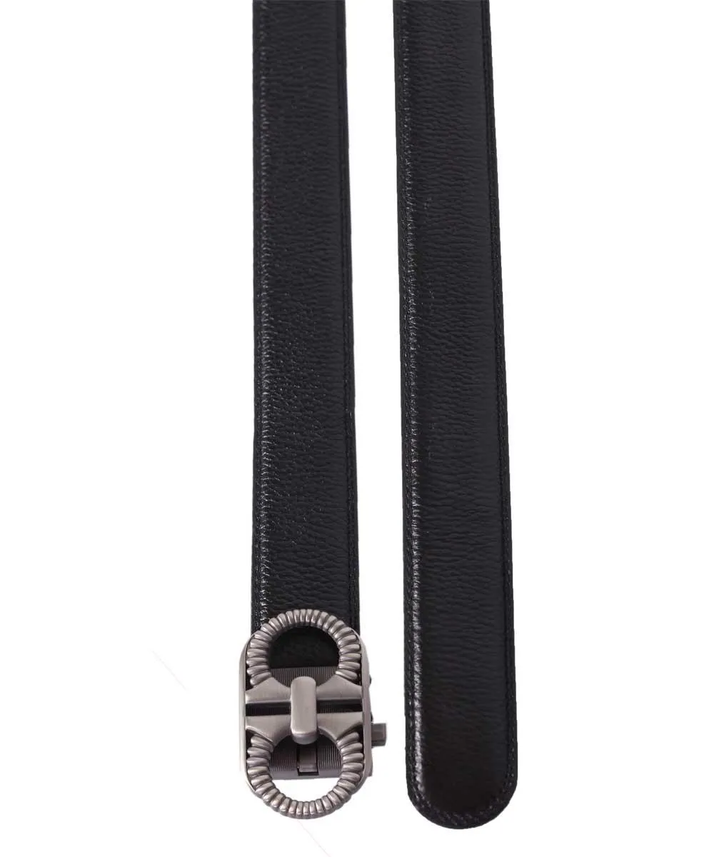 Salvatore Ferragamo Palazzo Leather Buckle Grey Belt
