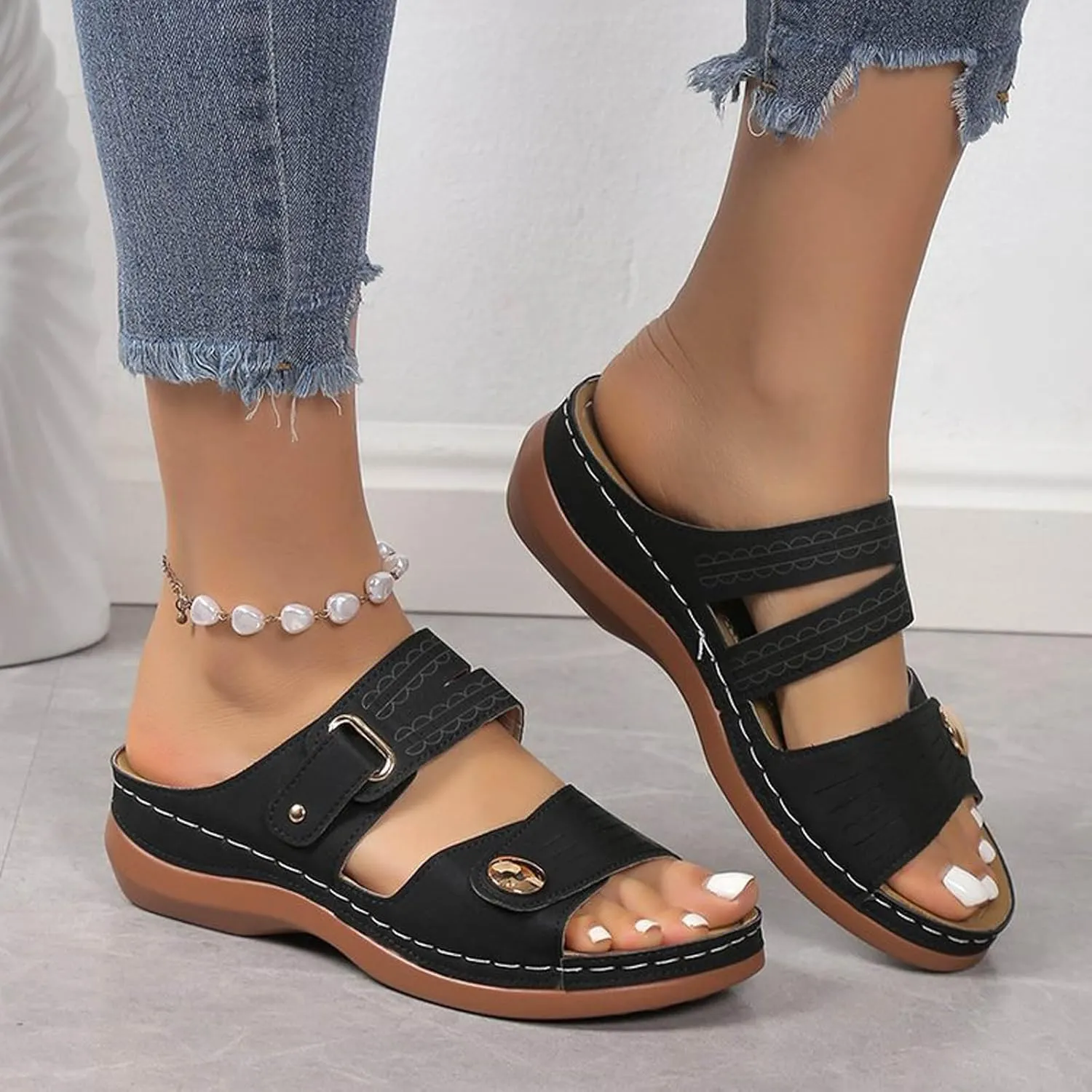 Sandals for Women Dressy Summer, Spring Sandals for Women Comfortable Slippers with Arch Support Sandal Flip Flops