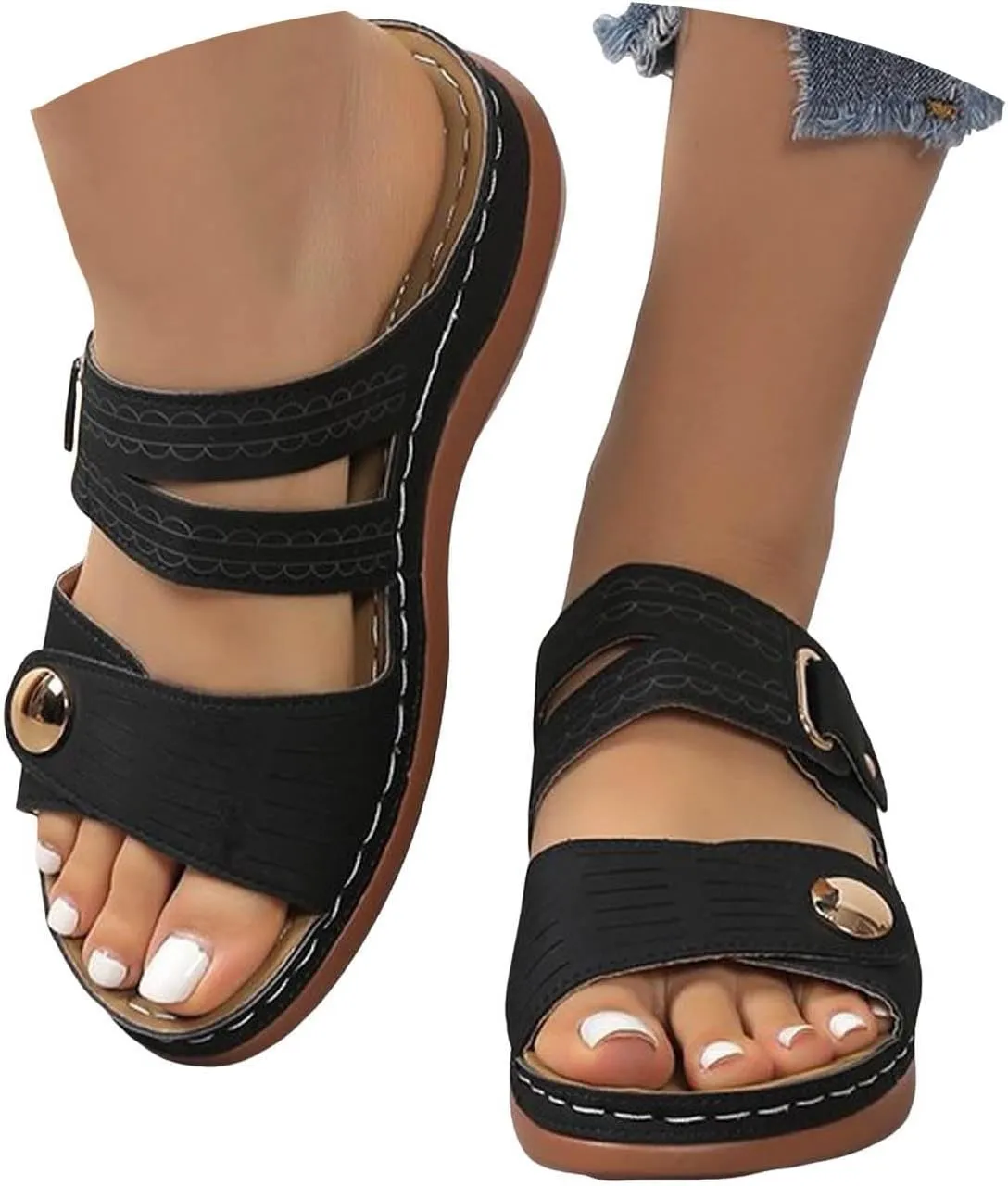 Sandals for Women Dressy Summer, Spring Sandals for Women Comfortable Slippers with Arch Support Sandal Flip Flops