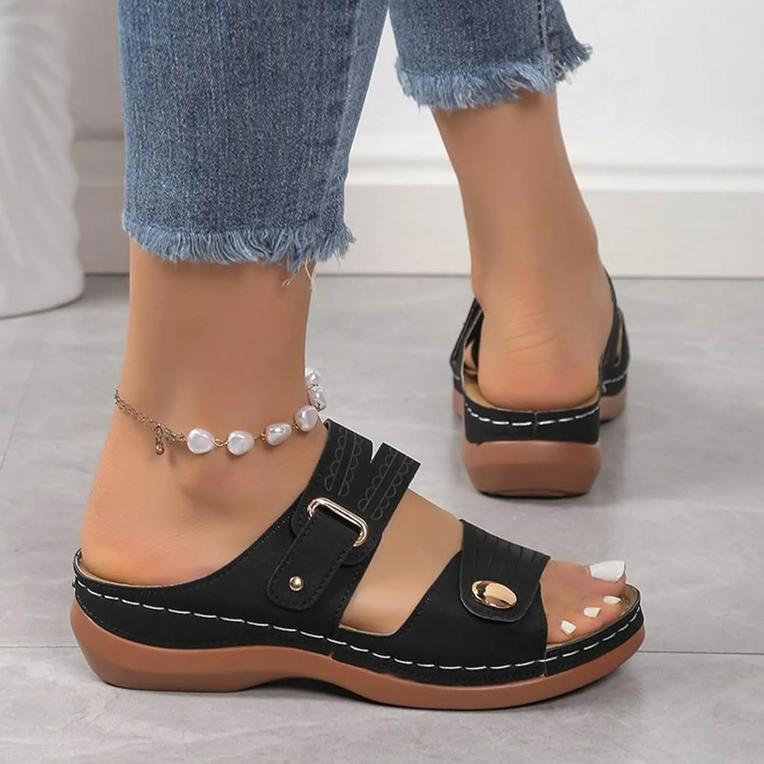Sandals for Women Dressy Summer, Spring Sandals for Women Comfortable Slippers with Arch Support Sandal Flip Flops