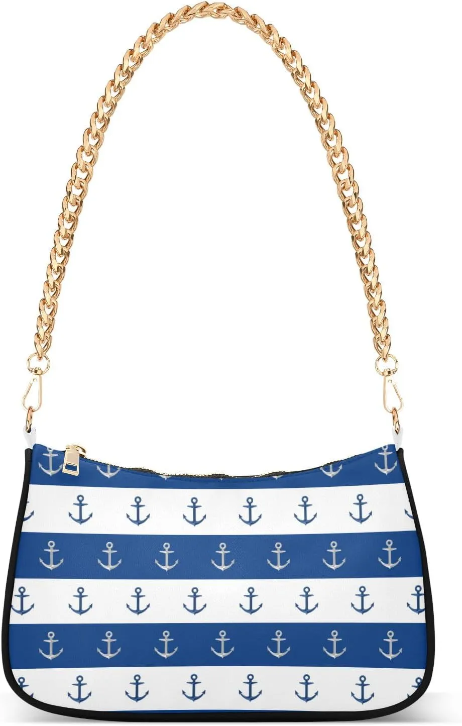 senya Handbags Chain Shoulder Tote Bag Navy Blue Stripe 1 Satchel Purse Top Handle Crossbody Bags for Women