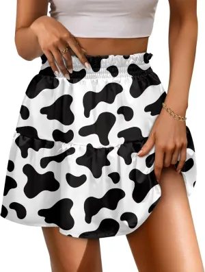 Short Skirts for Women Sexy High Waist Tiered Mini Skirt