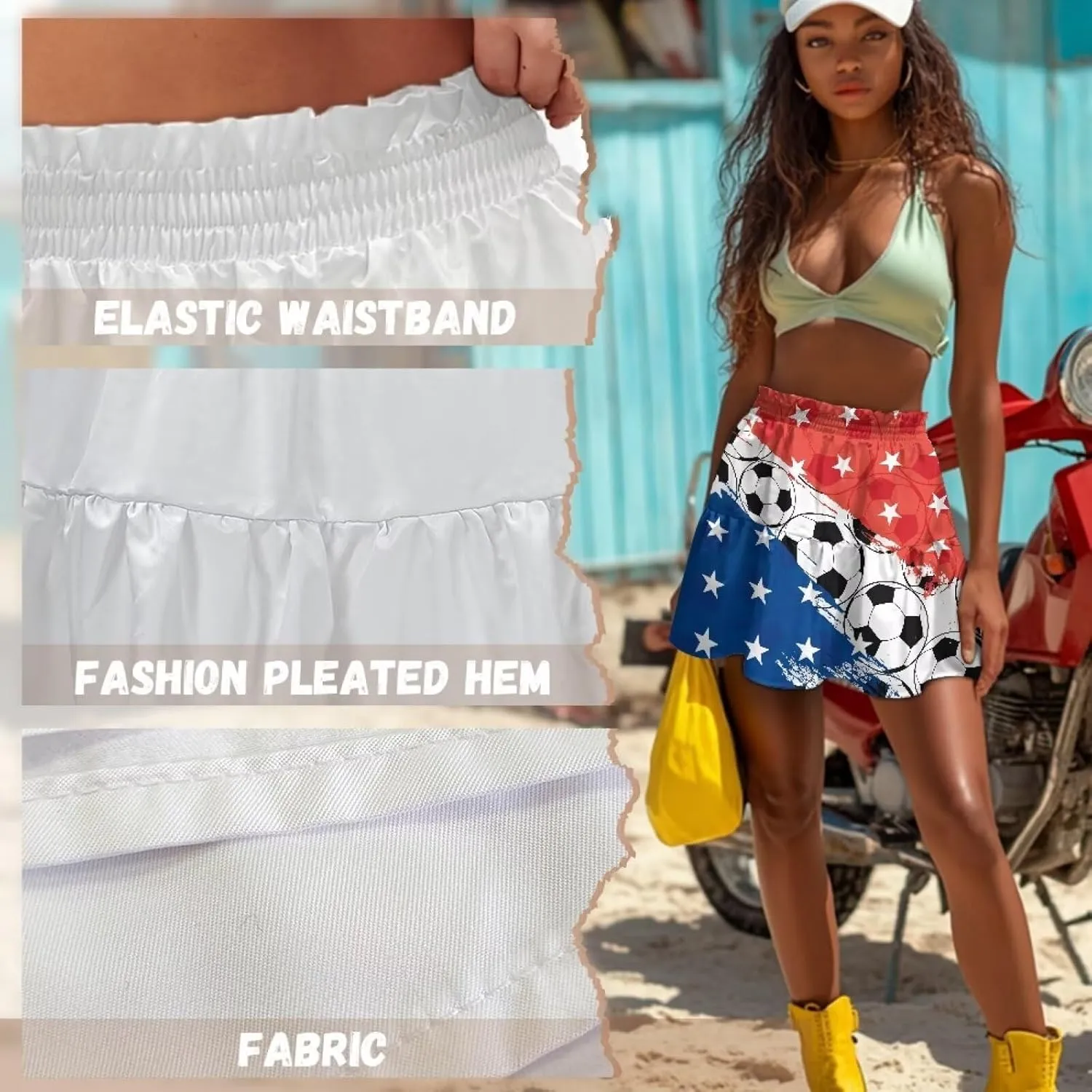 Short Skirts for Women Sexy High Waist Tiered Mini Skirt