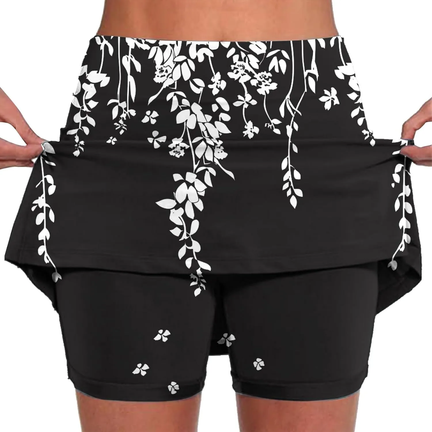 Skorts for Woman Fashion High Waist Floral Print Skirts Inner Shorts Summer Sports Running Skirt 2025 Gym Yoga Outfit