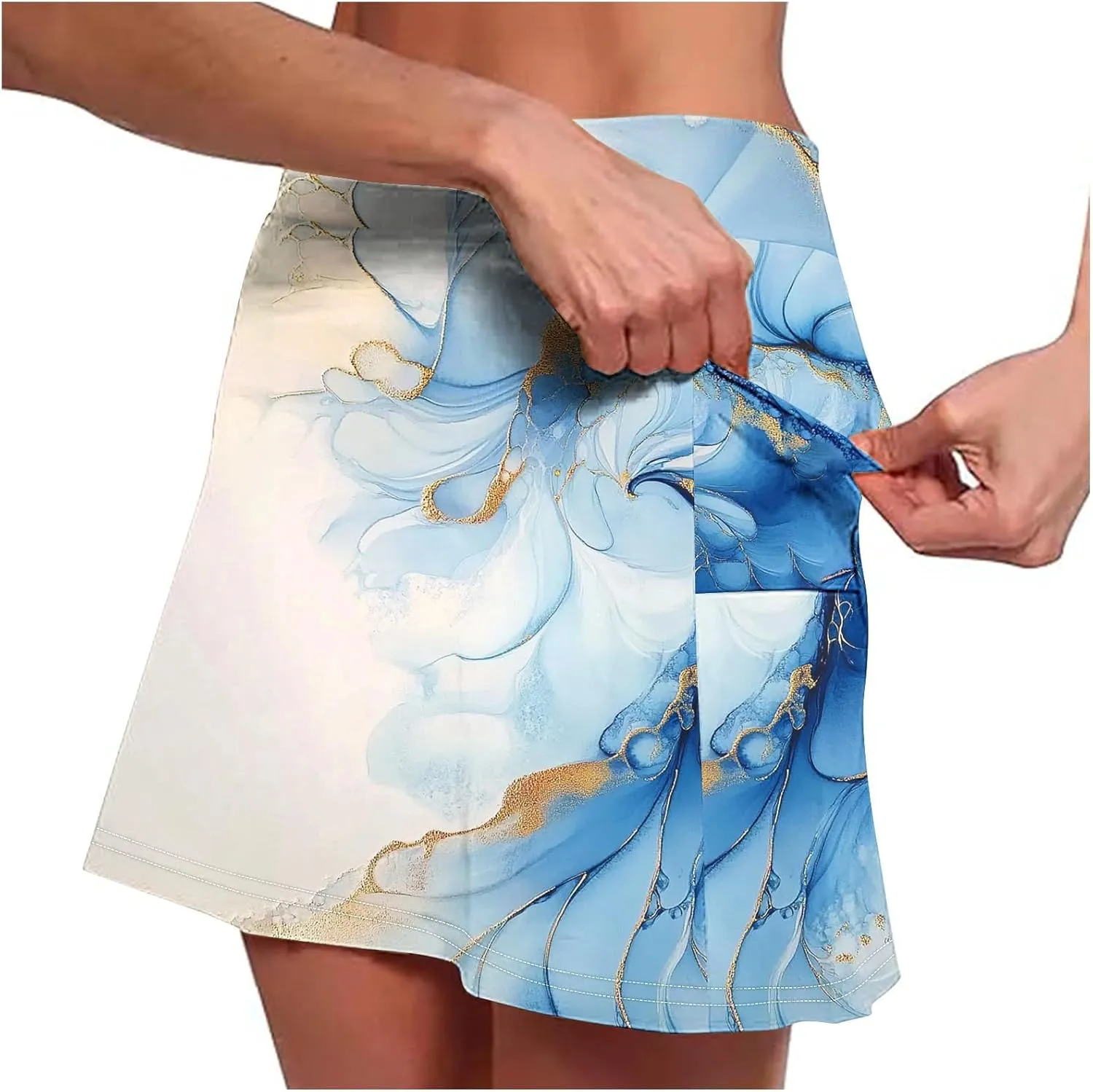 Skorts for Women Fashion High Waist Floral Print Skirts Inner Shorts Summer Sports Running Skirt 2025 Gym Yoga Outfit