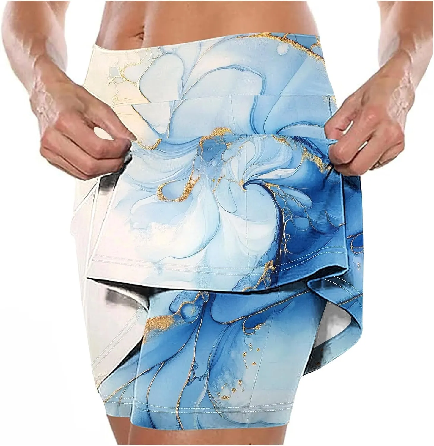 Skorts for Women Fashion High Waist Floral Print Skirts Inner Shorts Summer Sports Running Skirt 2025 Gym Yoga Outfit