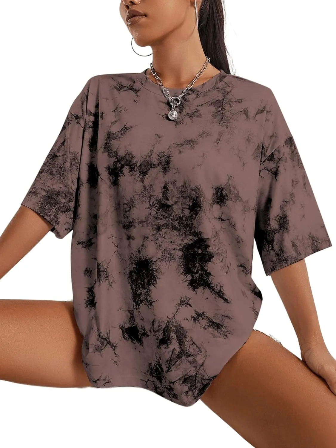 SOFIA'S CHOICE Womens Oversized Tee Shirts Tie Dye Shirt Short Sleeve Casual Summer Tops