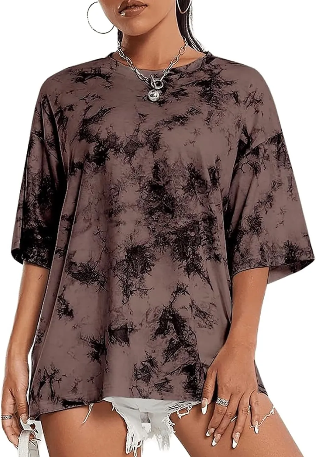 SOFIA'S CHOICE Womens Oversized Tee Shirts Tie Dye Shirt Short Sleeve Casual Summer Tops