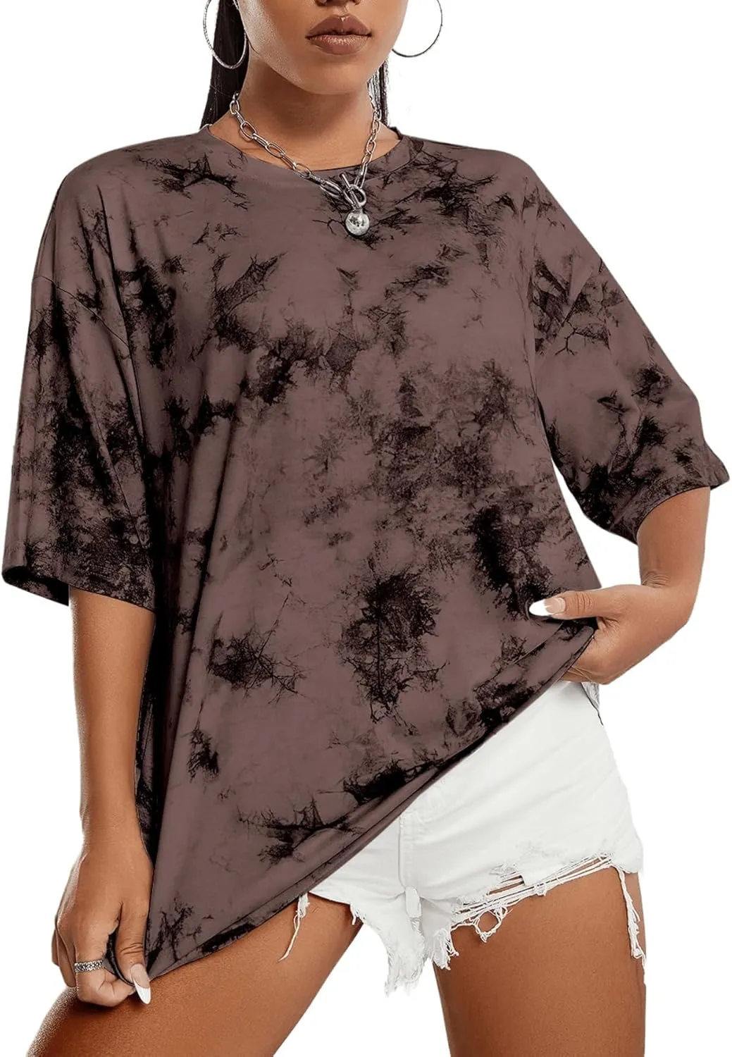 SOFIA'S CHOICE Womens Oversized Tee Shirts Tie Dye Shirt Short Sleeve Casual Summer Tops