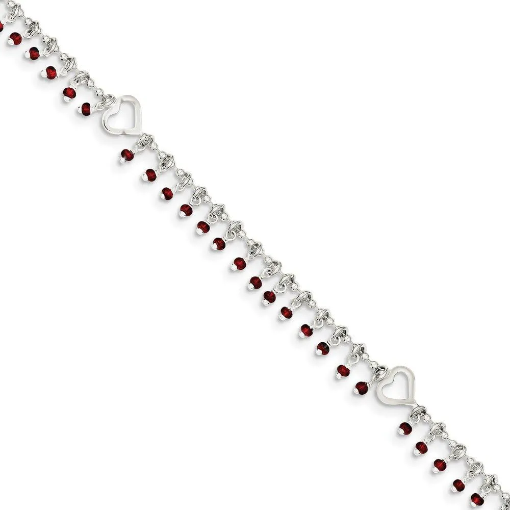 Solid 925 Sterling Silver Anklet 10"