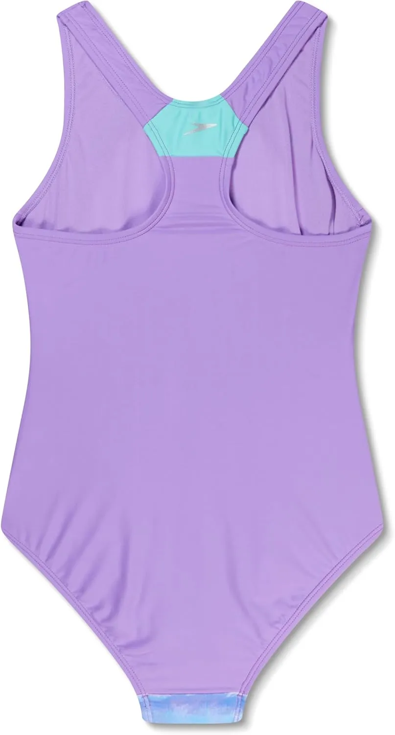 Speedo Girls Printed Sport Splice