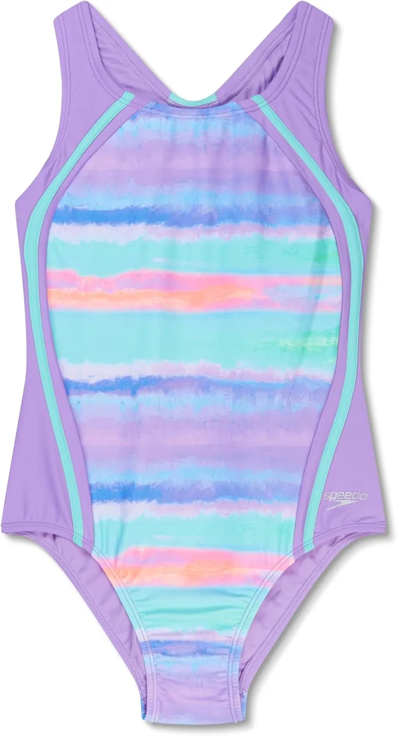Speedo Girls Printed Sport Splice