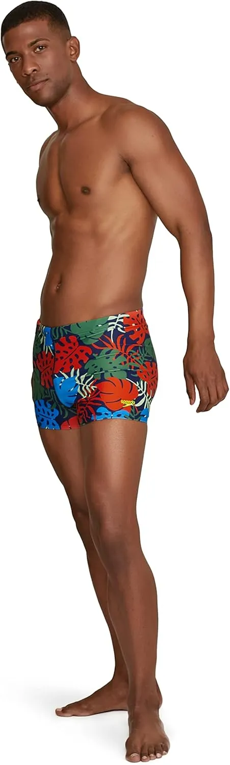 Speedo Men's Swimsuit Square Leg Printed