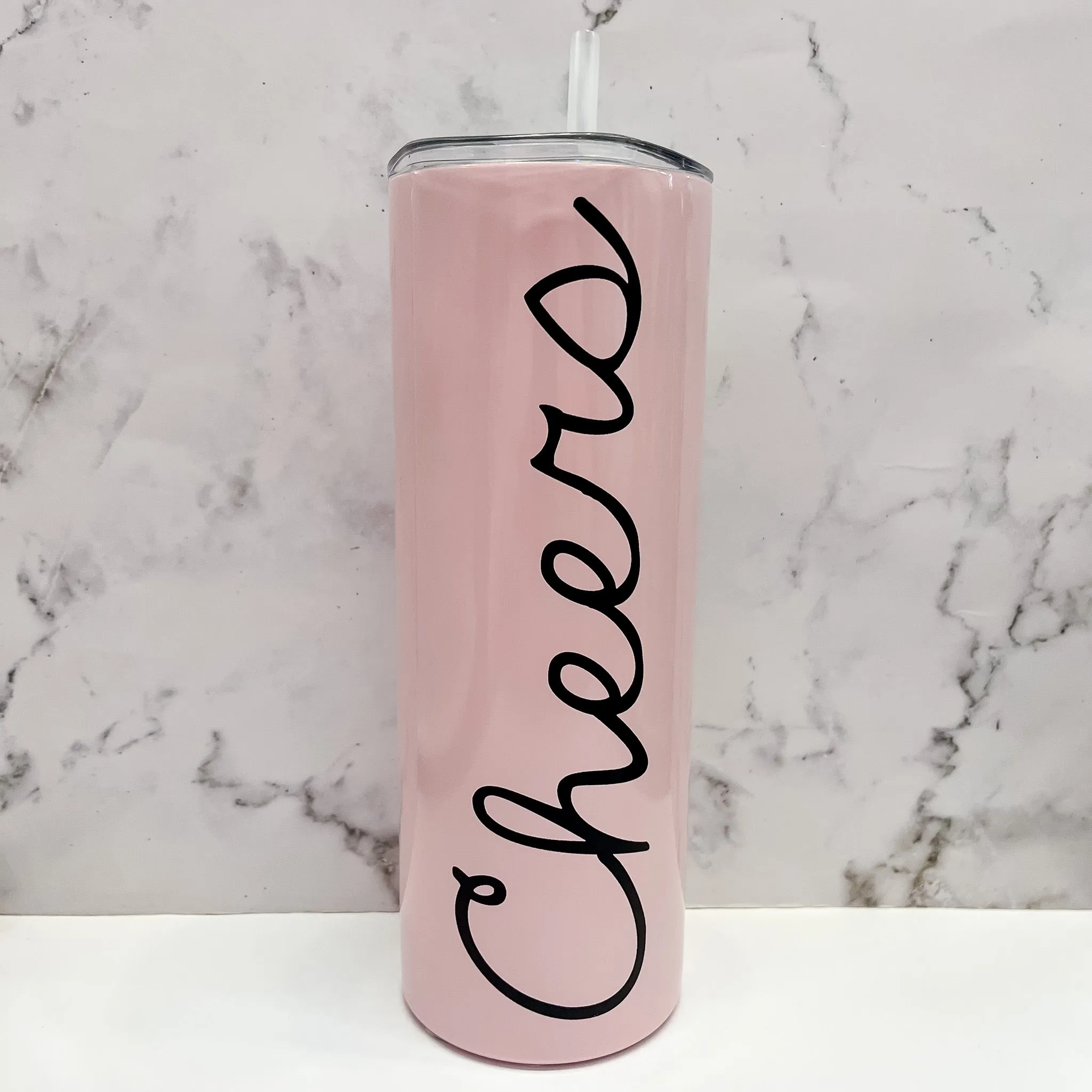 Stainless Steel Skinny Tumbler - Cheers