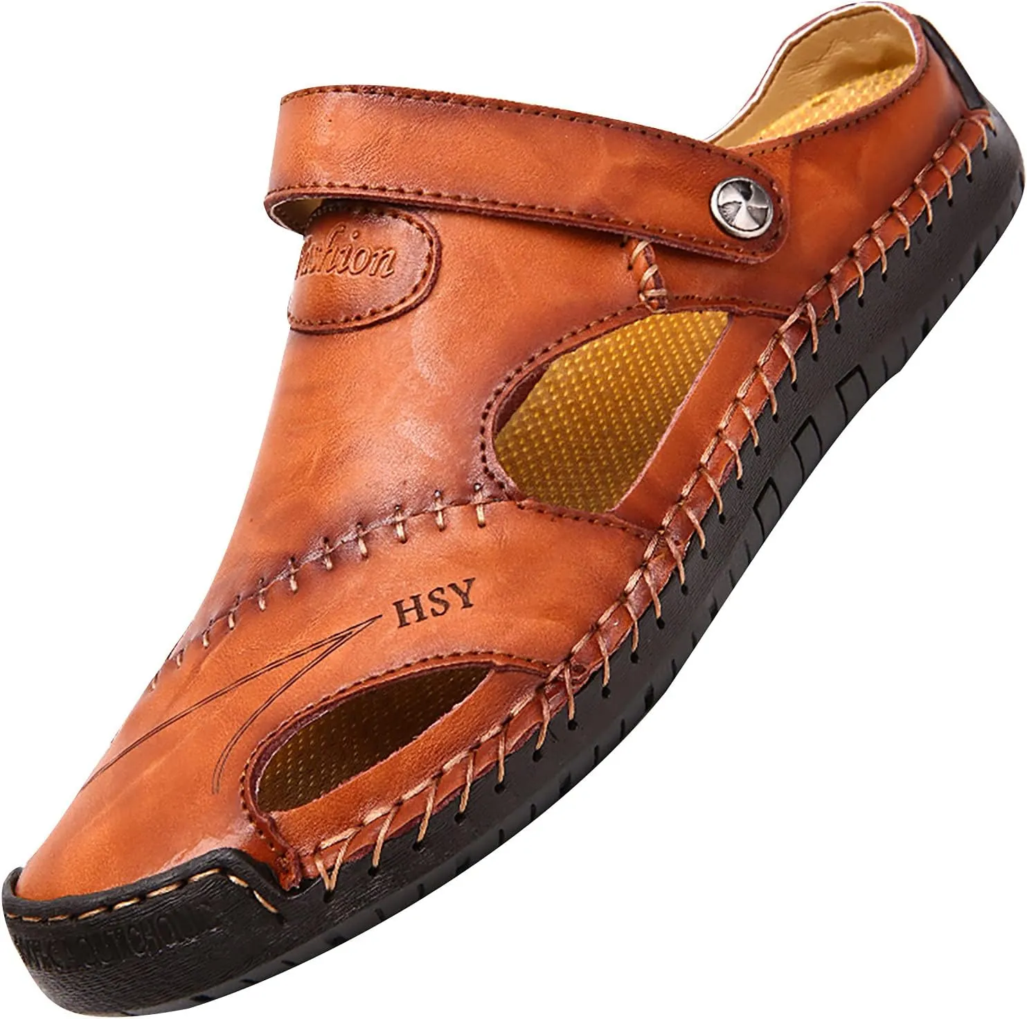 Summer Sandals for Men 2025 Retro Close Toe Beach Sandal Hollow Athletic Slip-on Roman Casual Shoes Vacation Footwear