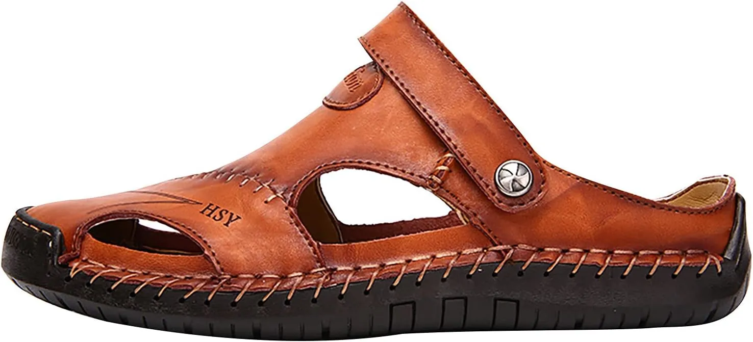 Summer Sandals for Men 2025 Retro Close Toe Beach Sandal Hollow Athletic Slip-on Roman Casual Shoes Vacation Footwear