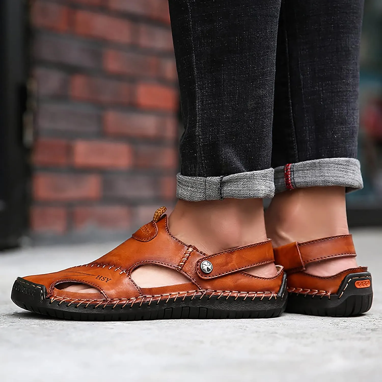 Summer Sandals for Men 2025 Retro Close Toe Beach Sandal Hollow Athletic Slip-on Roman Casual Shoes Vacation Footwear