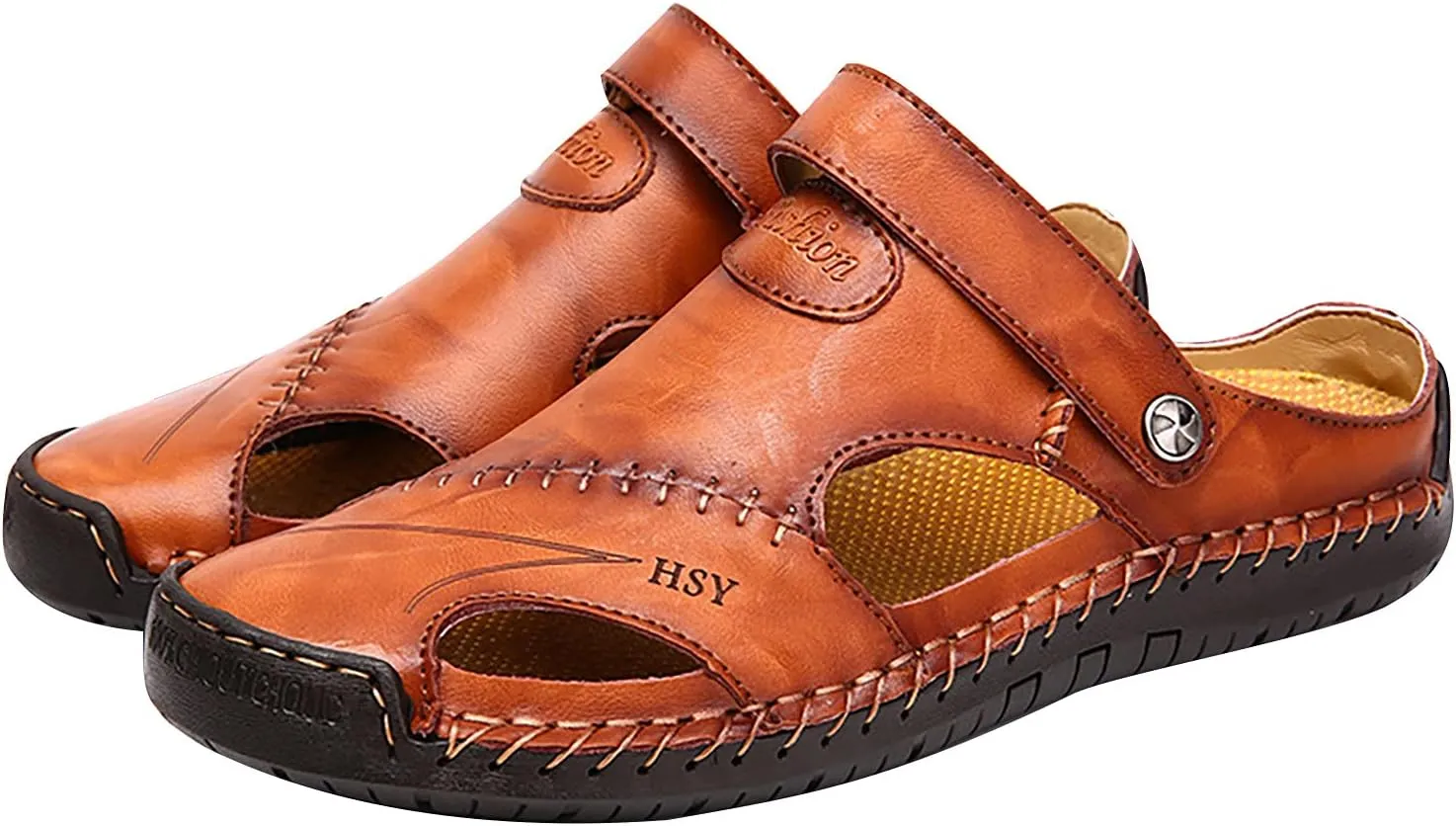 Summer Sandals for Men 2025 Retro Close Toe Beach Sandal Hollow Athletic Slip-on Roman Casual Shoes Vacation Footwear