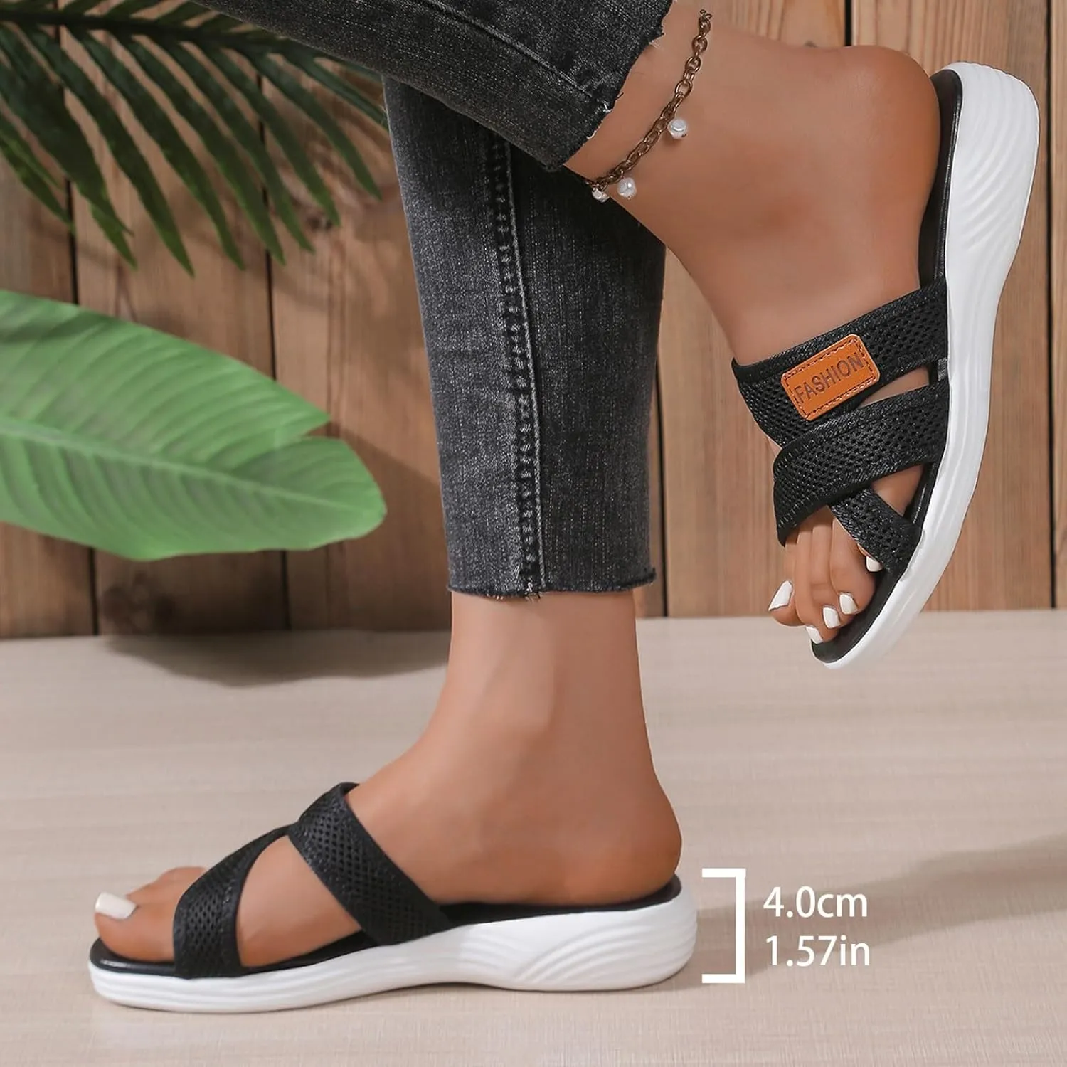 Summer Sandals For Women 2025,Women's Slide Sandals,Comfortable Trendy Beach Breathable Hollow Mesh Casual Orthopedic Comfy Low Heel Plantar Fasciitis Bunion Walking Sandal for Daily Wear