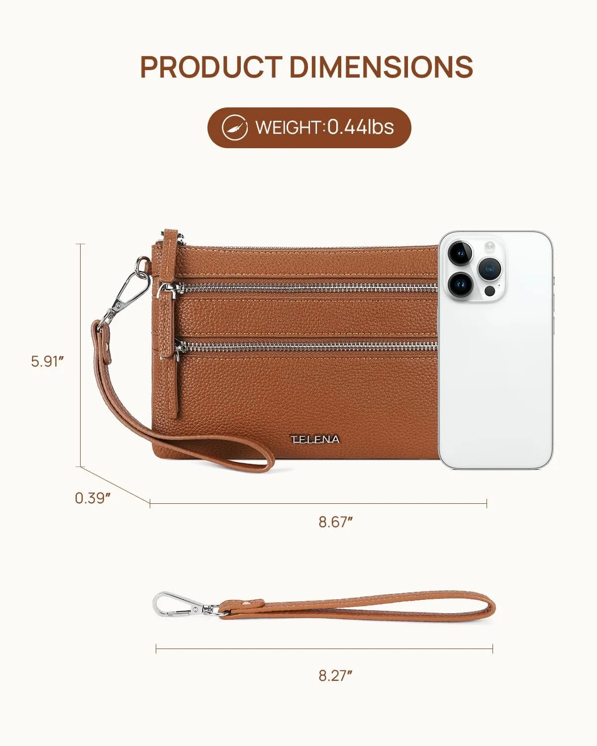 Telena Wristlet Wallets for Women Leather Clutch Purses Ladies Wallet Handbags RFID Blocking Card Holder