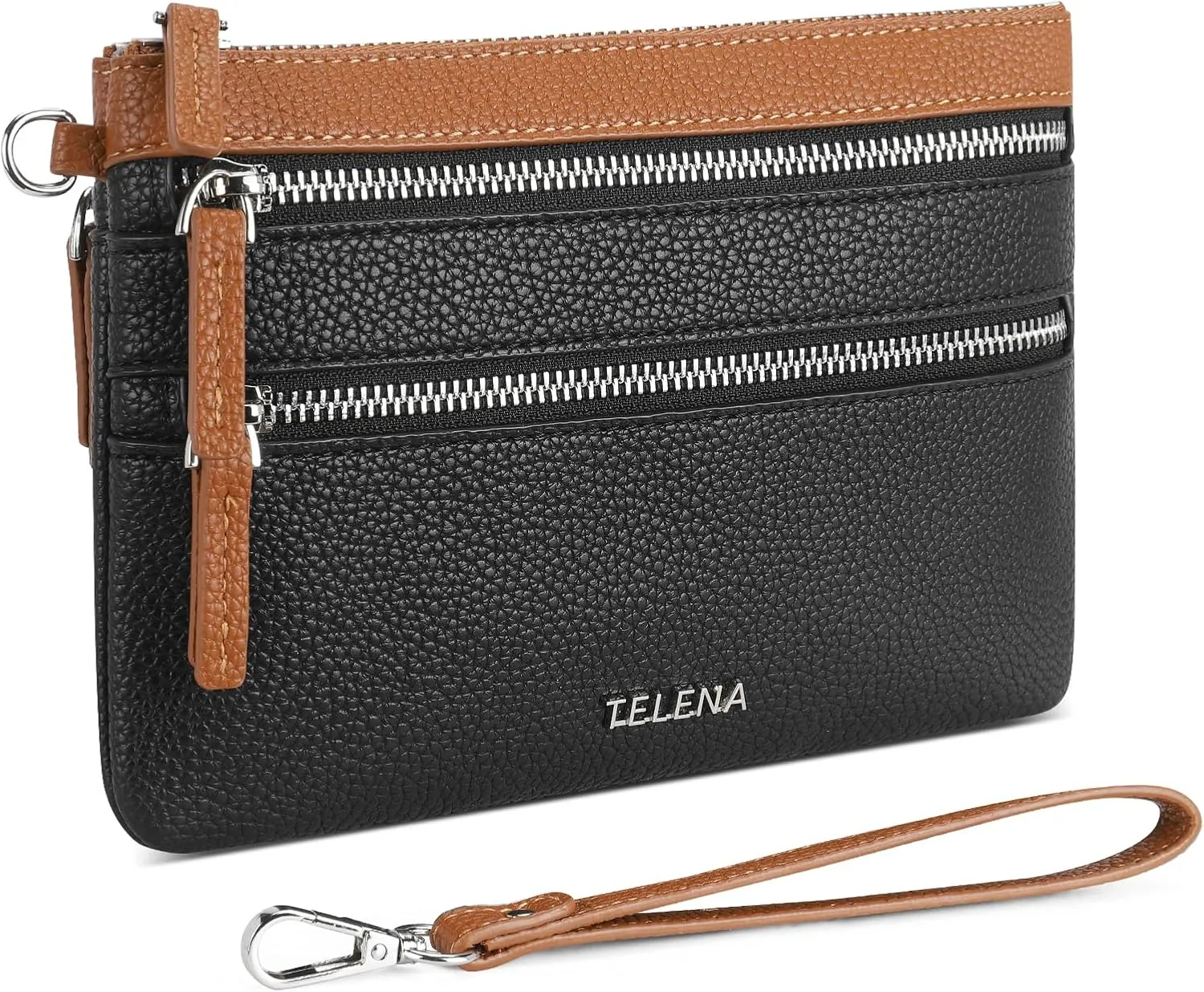 Telena Wristlet Wallets for Women Leather Clutch Purses Ladies Wallet Handbags RFID Blocking Card Holder