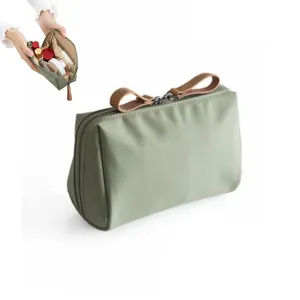 Tidy Nook Makeup Bag, Small, Green, Mini Lipstick Makeup Bag, Small Makeup Bag With Compartments, Travel Mini Makeup Toiletry Bag