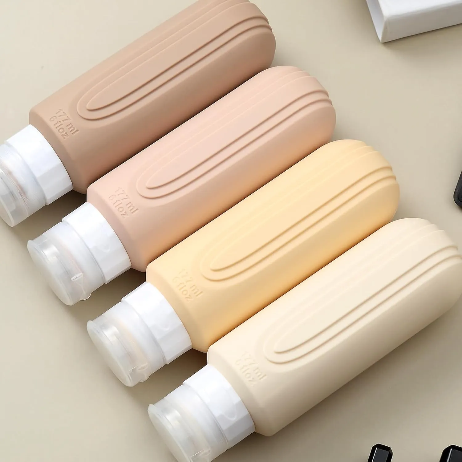 Travel Bottles for Toiletries, Large 6oz Oversize Containers, BPA Free Leak Proof Tubs Refillable Liquid Travel Accessories with Toiletry Bag for Cometic Shampoo and Lotion Soap (4 Pack)
