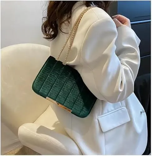 Velvet Evening Bag for Women Satin Fabric Shoulder Clutch Bag | Clutch Purse For Women | Handbags for Women