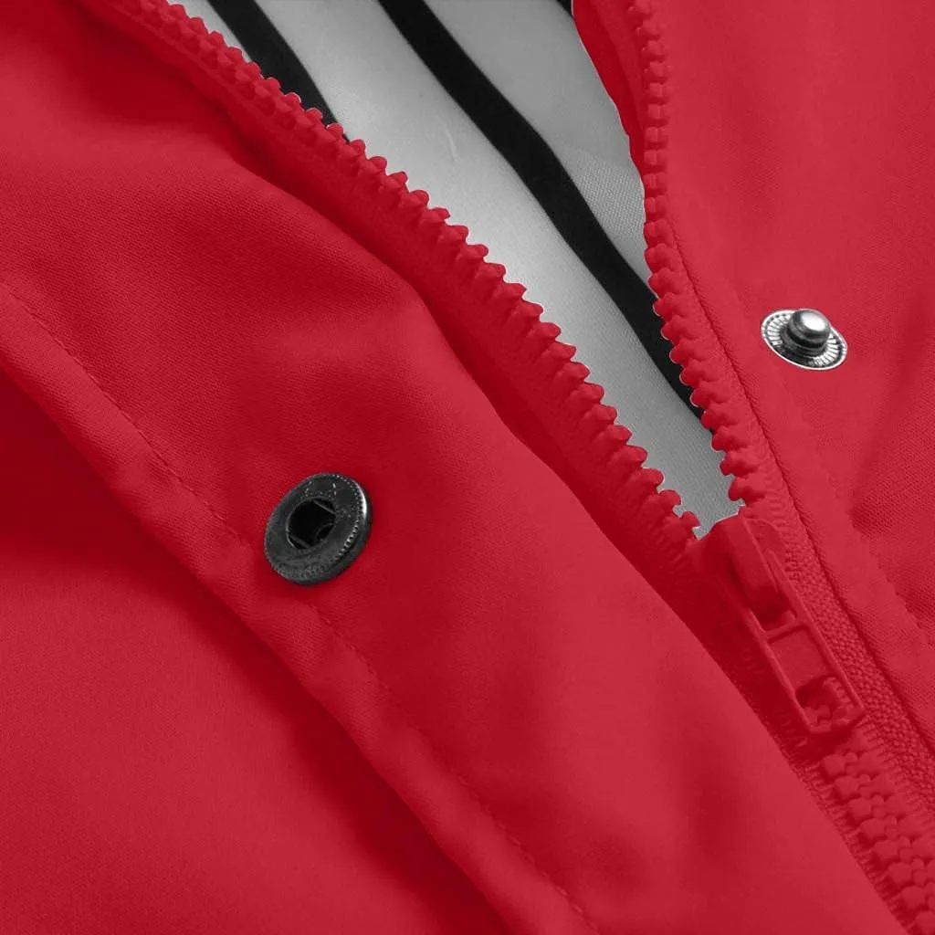 Waterproof Rain Jacket Lightweight Outdoor Hooded Raincoat Trench Coats Hiking Travel Windbreaker Plus Size