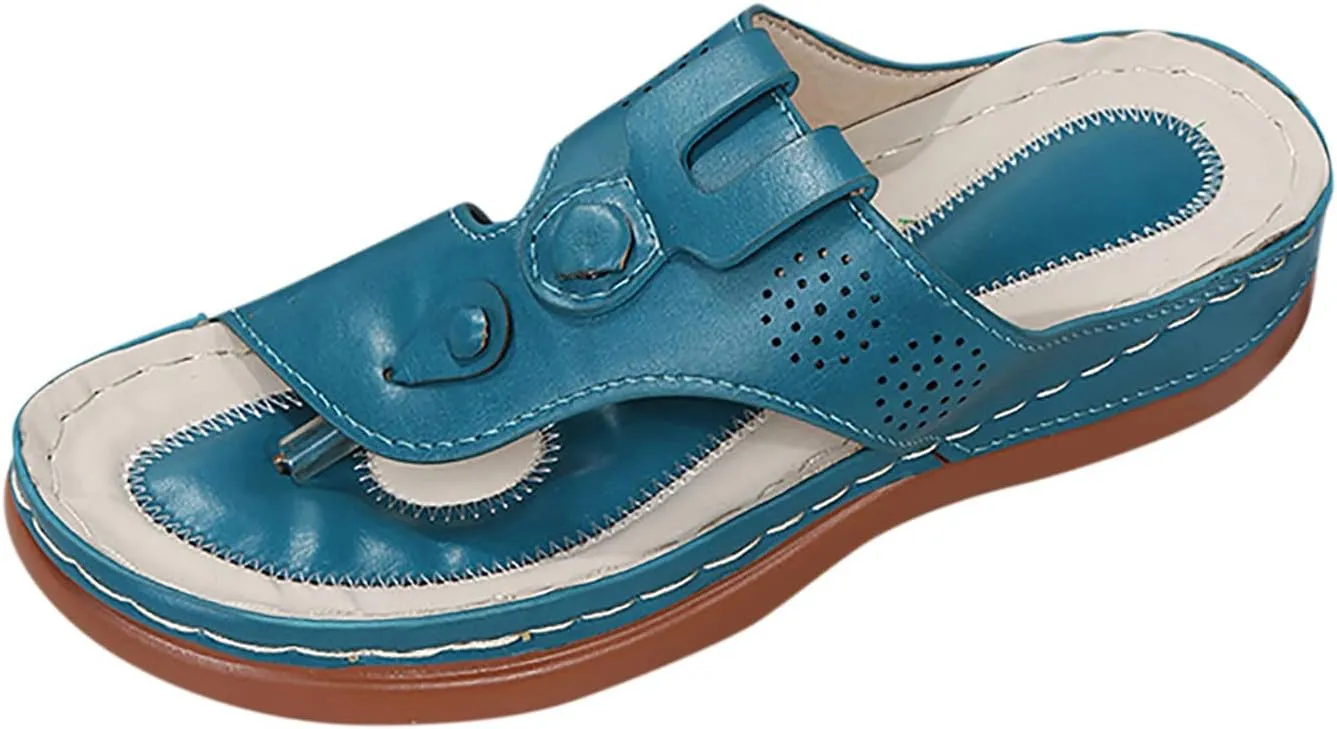 Wedge Sandals for Women 2025 Arch Support Wedges Thong Flip Flops Slip on Beach Shoes Summer Comfortable Sandals