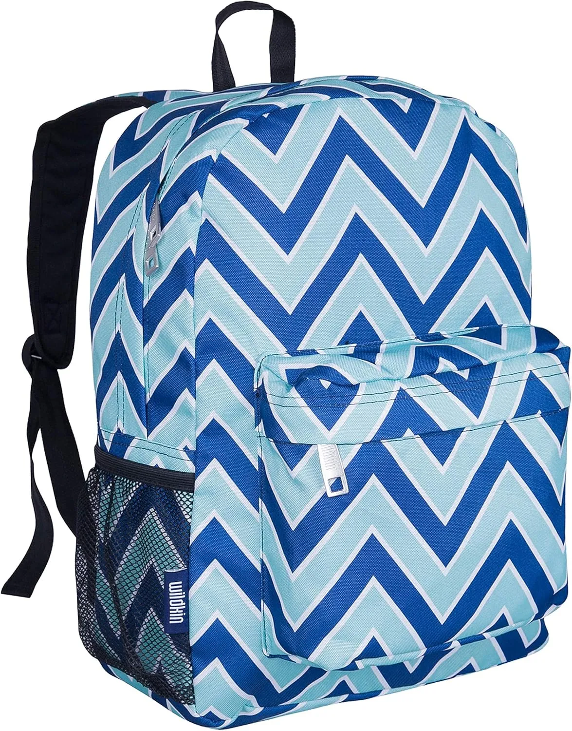 Wildkin 16-inch Kids Backpack  Durable, Padded & Spacious School Bag for Boys & Girls (Chevron Blue)