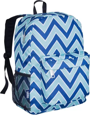 Wildkin 16-inch Kids Backpack  Durable, Padded & Spacious School Bag for Boys & Girls (Chevron Blue)