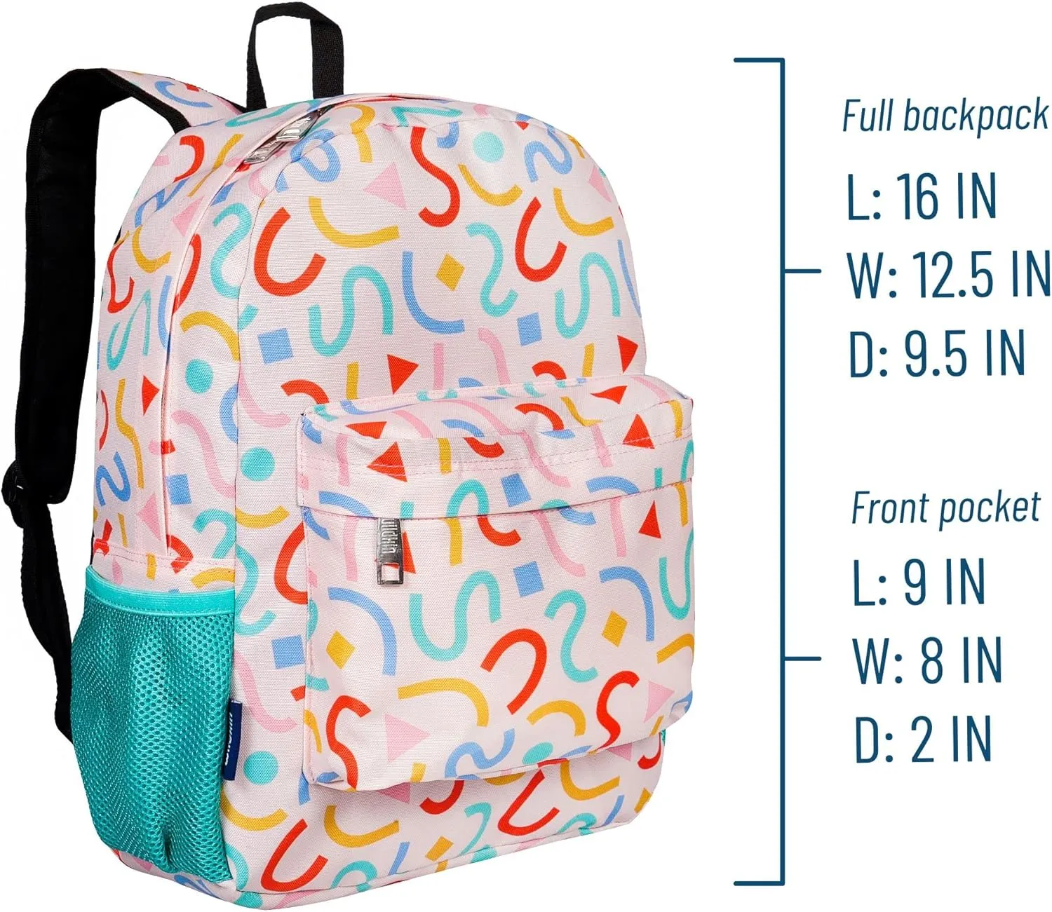 Wildkin 16-inch Kids Backpack  Durable, Padded & Spacious School Bag for Boys & Girls (Confetti Peach)