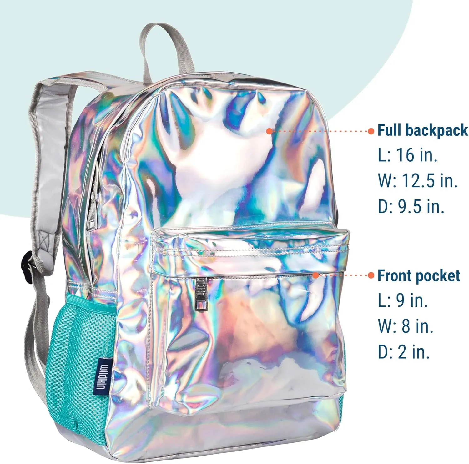 Wildkin 16-inch Kids Backpack  Durable, Padded & Spacious School Bag for Boys & Girls (Holographic)