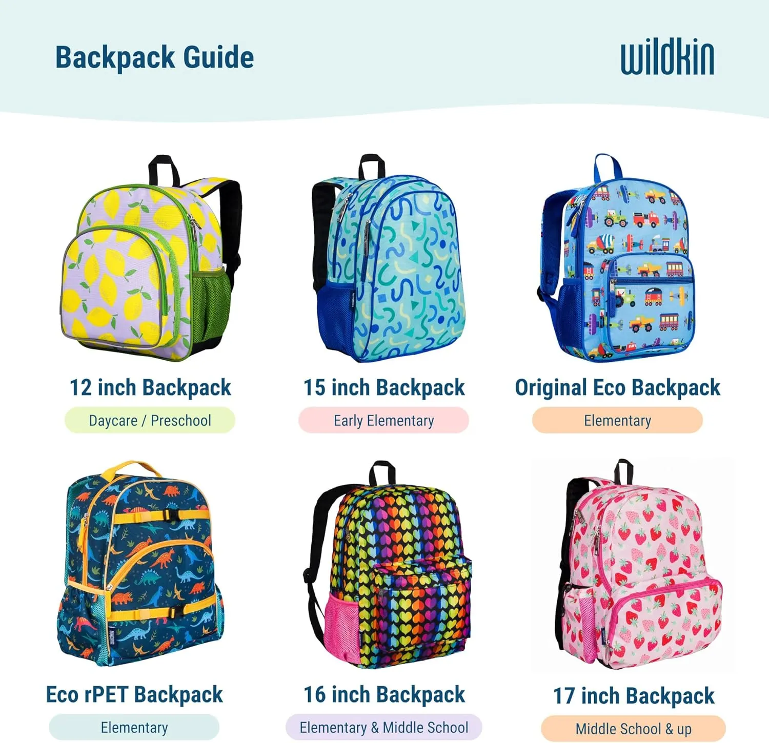 Wildkin 16-inch Kids Backpack  Durable, Padded & Spacious School Bag for Boys & Girls (Holographic)