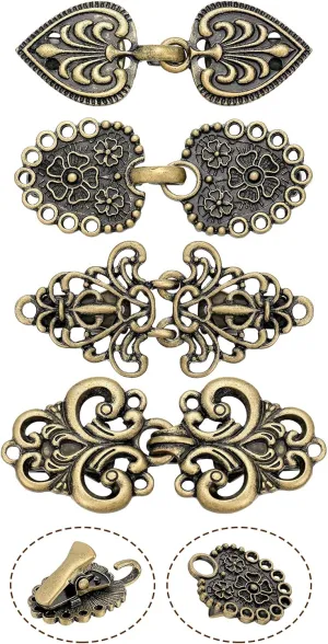 WILLBOND 4 Pieces Vintage Sweater Swirl Clip Cape Cloak Retro Cardigan Shawl Collar Clasp Dress Shirt Brooch Clip
