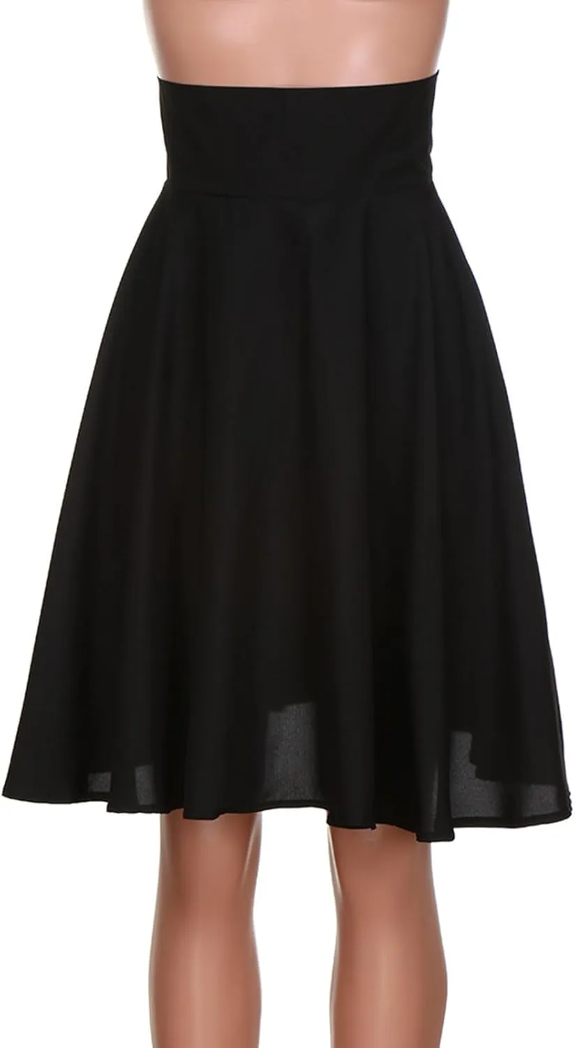 Women Casual Summer Skirts High Waist A Line Chiffon Midi Skirt Elegant Lady Pleated Skirt Faldas Mujer Harajuku