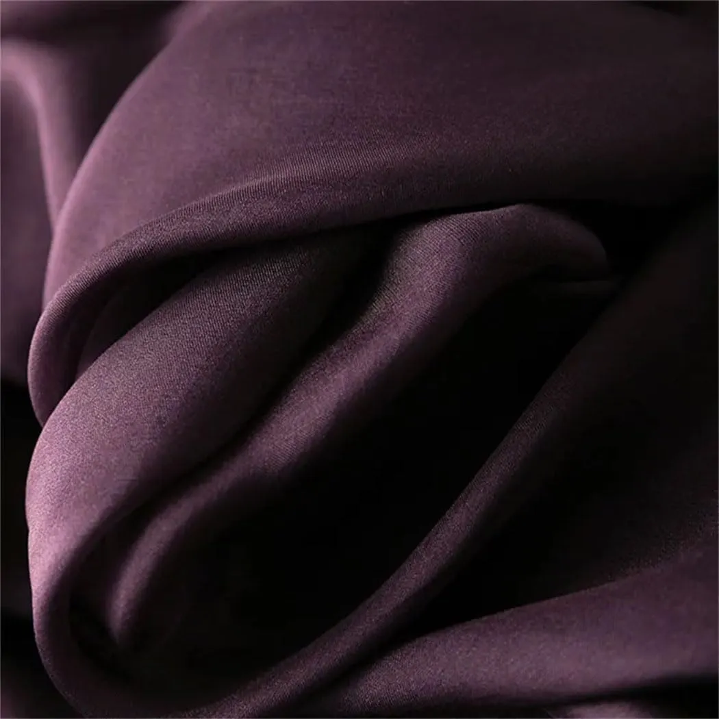 Women's 100% Mulberry Silk Solid Long Skirt with Double Lining Summer Beach Big Hem Skirts