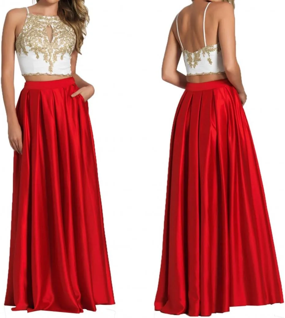 Womens A-Line Long Satin Pleated Maxi Skirts Floor Length Formal Prom Party Skirts with Pockets Side Zipper