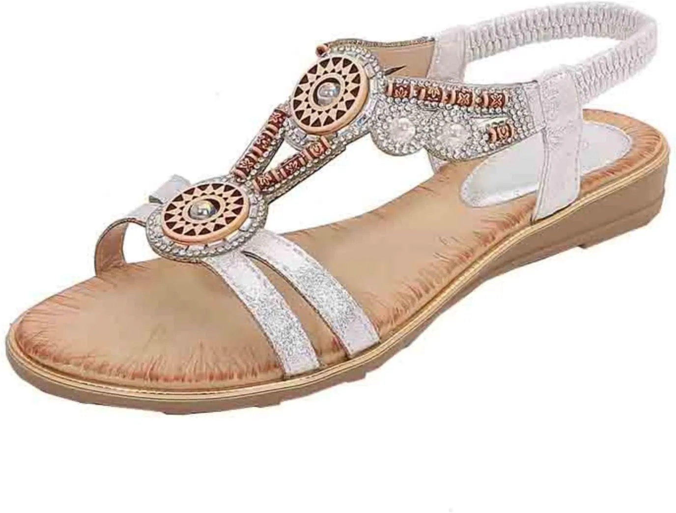 Womens Black Flat Sandals Comfortable Casual Dress Bohemian Walking Sandal Summer Shoes Boho Hiking Workout Shoe Dressy