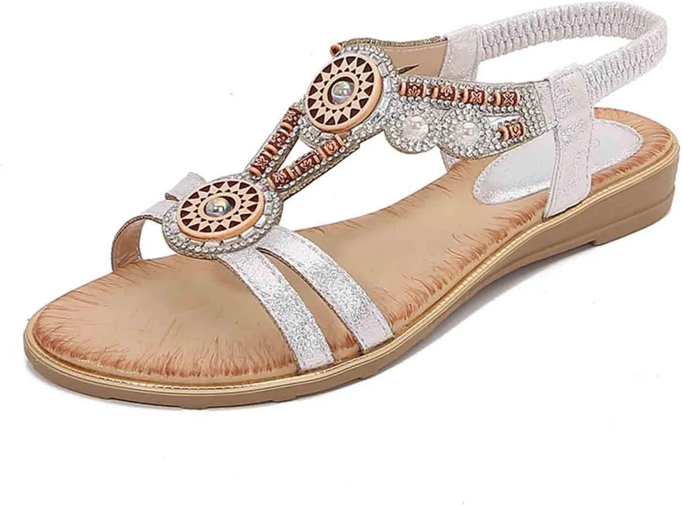 Womens Black Flat Sandals Comfortable Casual Dress Bohemian Walking Sandal Summer Shoes Boho Hiking Workout Shoe Dressy