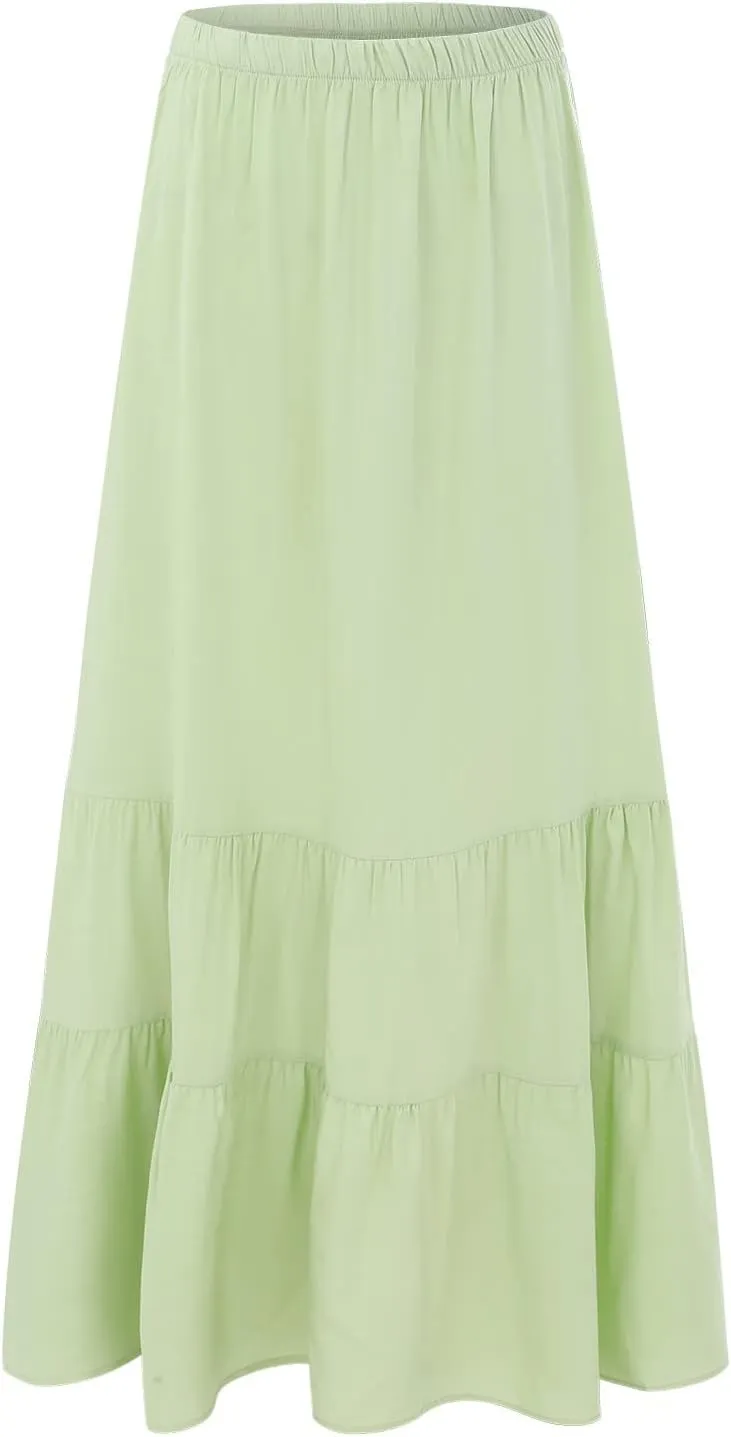 Women's Fashion Skirt Women's High Waisted Tie Wrap Midi Skirts Fashion Skirts High Waist Mid Skirt Casual Summer