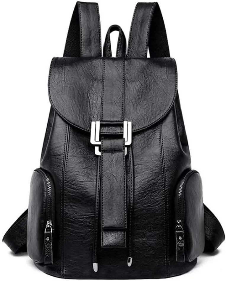 Women's fashion spacious leisure full with travel waterproof large capacity backpacks (Black)
