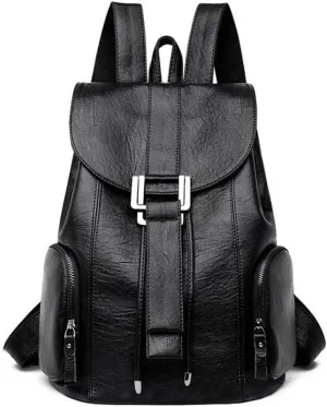 Women's fashion spacious leisure full with travel waterproof large capacity backpacks (Black)