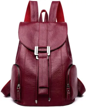 Women's fashion spacious leisure full with travel waterproof large capacity backpacks (Red)